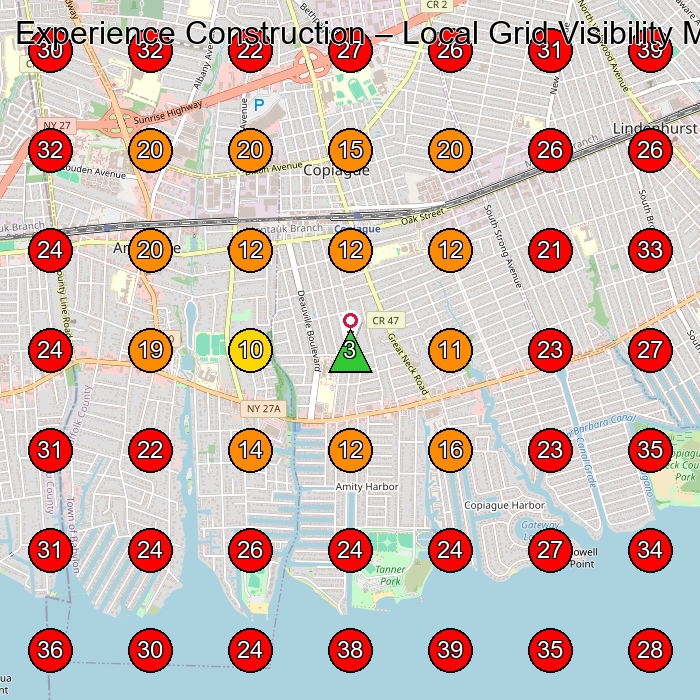 Experience Construction GeoGrid visibility map for Masonry Contractor in Lindenhurst